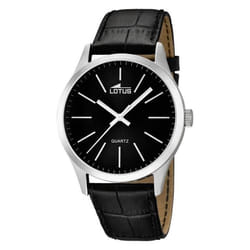 Montre Lotus Minimalist 15961/3 acier et cuir noir