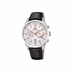 Montre Homme Festina - F16996/1 - Quarzt - Chronographe - Bracelet Cuir Noir