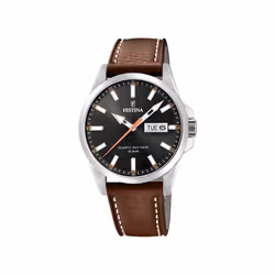 Montre Festina Classic acier F20358/2 cuir et acier