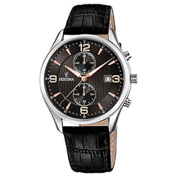 Montre Festina Timeless Chronographe F6855/7 en cuir