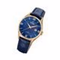 Festina Montre pour Homme F20010/3 Swiss Made Boîtier en Acier Inoxydable Doré Bracelet en Cuir Bleu