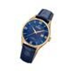 Festina Montre pour Homme F20010/3 Swiss Made Boîtier en Acier Inoxydable Doré Bracelet en Cuir Bleu