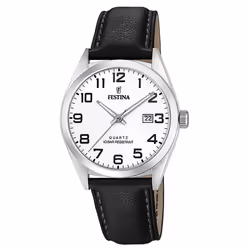 Montre Festina Classic acier F20446/1 cuir et acier