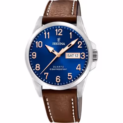 Montre Festina Classic acier F20358/B cuir et acier