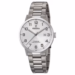 Montre homme Festina F20435/1 en titane argenté.
