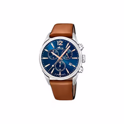 montre homme acier et cuir Lotus Chrono 18691/2