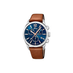 montre homme acier et cuir Lotus Chrono 18691/2