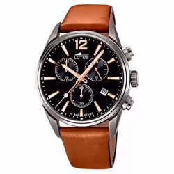 montre homme acier et cuir Lotus Chrono 18683/2