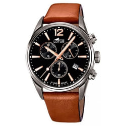 montre homme acier et cuir Lotus Chrono 18683/2