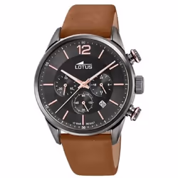 Montre Lotus Chrono 18687/2 acier et cuir marronv=n
