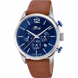 Montre Lotus Chrono 18689/1 acier et cuir bleu