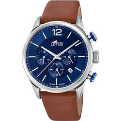 Montre Lotus Chrono 18689/1 acier et cuir bleu