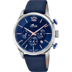 Montre Lotus Chrono 18689/2 acier et cuir bleu