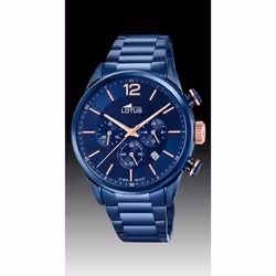 montre homme Lotus Chrono 18680/2 acier bleu