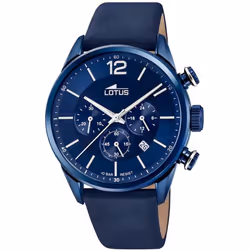 Montre Lotus Chrono 18681/1 acier et cuir bleu