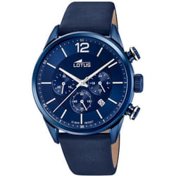 Montre Lotus Chrono 18681/1 acier et cuir bleu