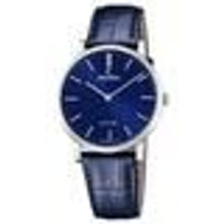 Montre homme - Festina - F200123 - Quartz - Cuir - Analogique - Bleu/Argent