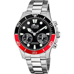 Lotus 18800/5 smartwatche et montre de sport 44.5 mm Analogique Noir, Rouge, Argent