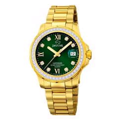 Montre Jaguar Femme J895/2 plaqué or avec zircons