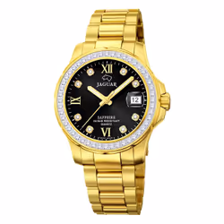 Montre Jaguar Femme J895/4 plaqué or avec zircons