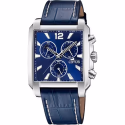 montre homme acier et cuir Lotus Chrono 18851/2