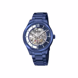 Montre Homme Festina Automatique Acier Bleu F20631/1 - Verre Saphir - Etanche 50m