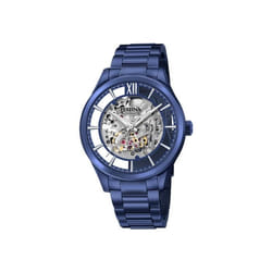 Montre Homme Festina Automatique Acier Bleu F20631/1 - Verre Saphir - Etanche 50m