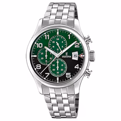 Festina Montre Homme F20374/7 Vert Argenté