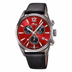 montre homme acier et cuir Lotus Chrono 18683/5