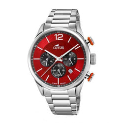 montre homme Lotus Chrono 18688/5 acier rouge