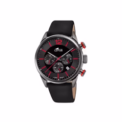 Montre Lotus Chrono 18687/6 acier et cuir noir