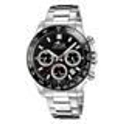 Montre - LOTUS - Montre Lotus chrono acier - Étanche - Cadran noir - Bracelet acier inoxydable