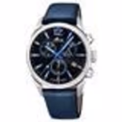 Montre Homme Lotus Chrono - Bracelet Cuir - Cadran Noir - Etanche 10 ATM