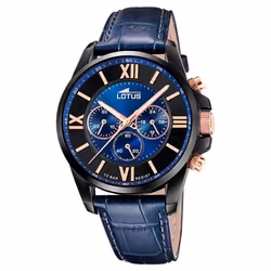 Montre Lotus Chrono 18881/2 acier et cuir bleu