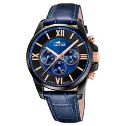 Montre Lotus Chrono 18881/2 acier et cuir bleu