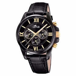 Montre Lotus Chrono 18881/3 acier et cuir noir