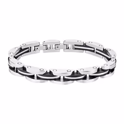 Bracelet homme - LOTUS - Acier bicolore - Noir - 214 cm