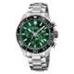 Montre Chronographe - FESTINA - F20042/3 - Acier Inoxydable Argenté - Cadran Vert - Étanchéité 10 Atm
