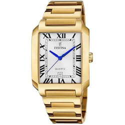 Festina Montre pour Homme F20678/1 on The Square Boîtier en Acier Inoxydable Doré Bracelet en Acier Inoxydable Doré