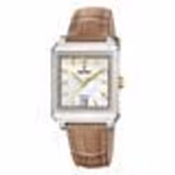 Montre Femme FESTINA F20682/4 - Boîtier Acier Inoxydable Gris - Bracelet Cuir Marron - Etanche 3 ATM