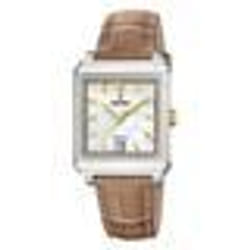 Montre Femme FESTINA F20682/4 - Boîtier Acier Inoxydable Gris - Bracelet Cuir Marron - Etanche 3 ATM