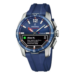 Festina Connected D Montre bracelet Mâle Bleu, Argent Argent