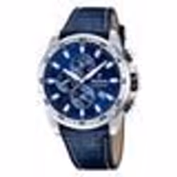Montre - Homme - F20692/2 - Chronographe - Acier inoxydable - Cuir bleu