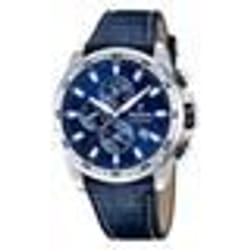 Montre - Homme - F20692/2 - Chronographe - Acier inoxydable - Cuir bleu