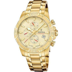 Montre - FESTINA - F20705/2 - Chronographe - Acier Inoxydable Doré - Étanchéité 10 Atm