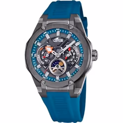LOTUS Montre Homme 18946/2 Vortex Boîtier en acier inoxydable 316l Noir Bracelet en caoutchouc bleu bleu