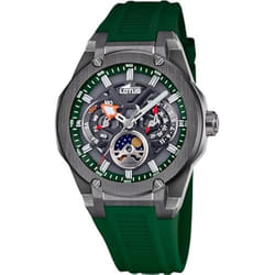 LOTUS Montre Homme 18946/5 Vortex Boîtier en acier inoxydable 316l Noir Bracelet en caoutchouc vert Noir