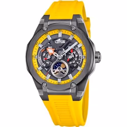 LOTUS Montre Homme 18946/1 Vortex Boîtier en acier inoxydable 316l Noir Bracelet en caoutchouc jaune Noir