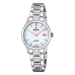 Montre femme - FESTINA - Swiass Made - Acier inoxydable - Cadran nacre - Étanchéité 10 Atm