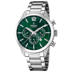 Montre - FESTINA - F20343/B - Chronographe - Étanche 50m - Fond Vert avec dateur